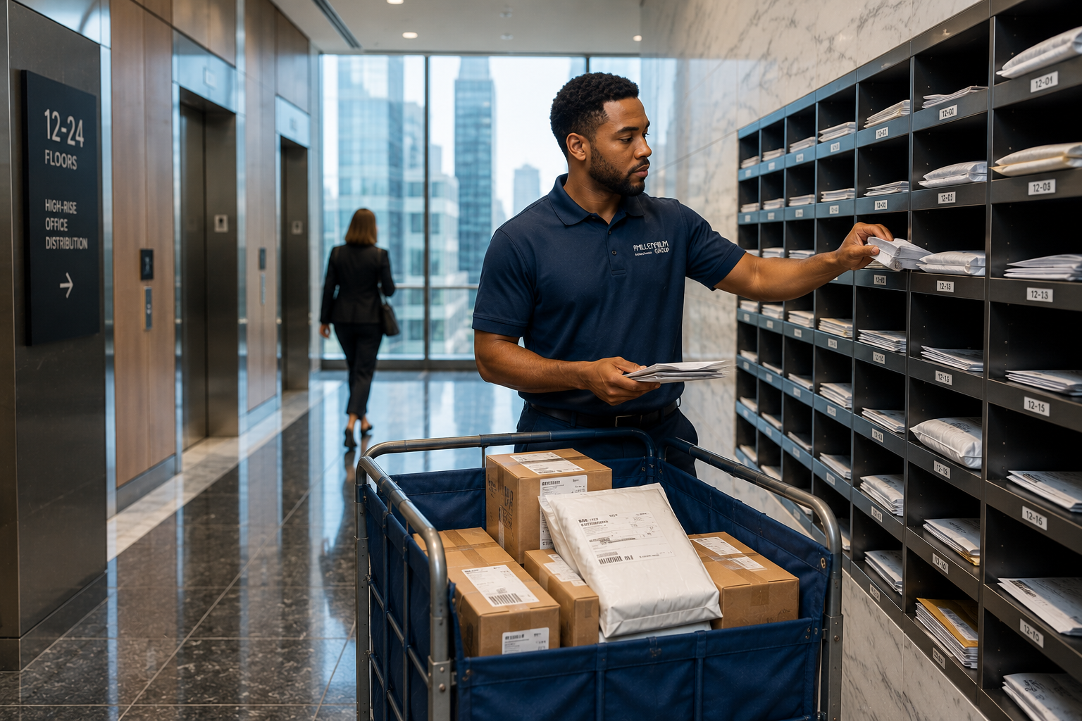 Man organizing and sorting incoming mail
